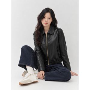 지센 비건레더 스탠카라 집업 자켓 LCJKO921