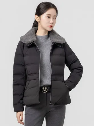 디즈니골프 여성 부클퍼 빅카라 쟈가드 숏 구스 다운 패딩 점퍼 DN4LJB035