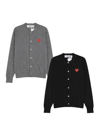 꼼데가르송 플레이 [PLAY COMME DES GARCONS] 꼼데가르송 레드하트 울 라운드 여성 가디건 2종 택1