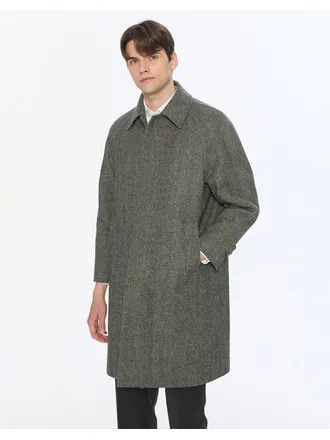 마에스트로 25FW [스테디셀러] 그레이 헤링본 울 하프코트 WACO5D003G2
