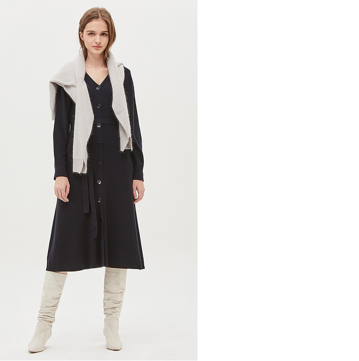 SISLEY 브이넥 가디건형 롱원피스 SAKO0104