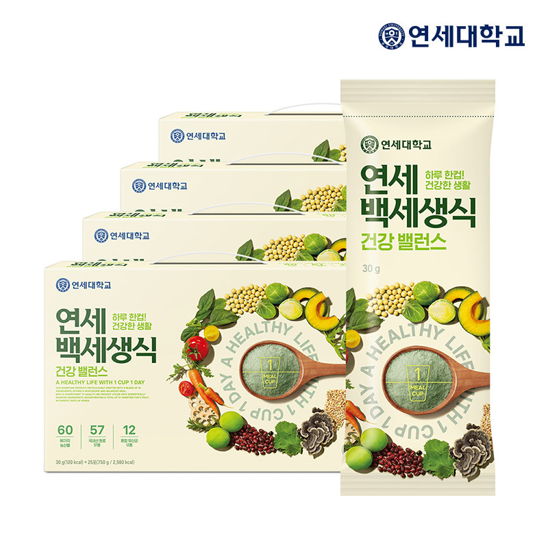 연세우유 연세백세생식 100포 하루1포 14주분 (25포x4상자)