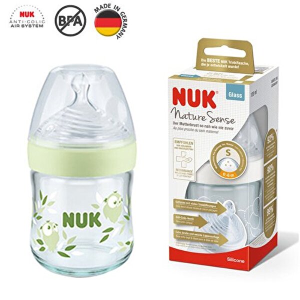[누크]누크 네이처센스 유리 젖병 120ml (S1-S젖꼭지 포함)