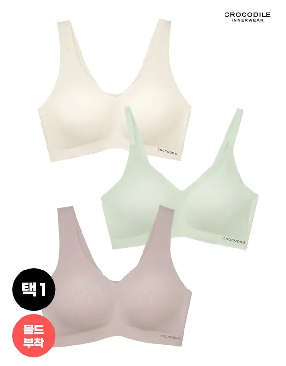 [크로커다일] 25SS 라이크라 쉘론 몰드부착 스트랍/런닝형 감탄브라 1종 택1