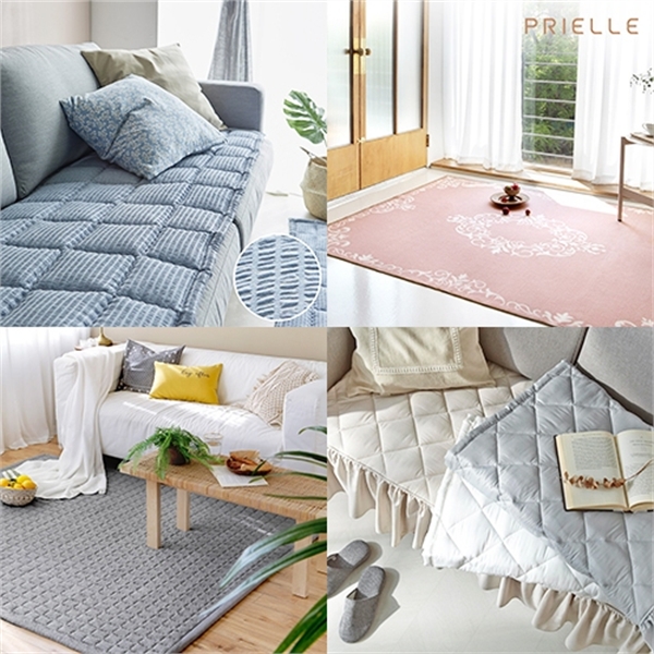 [보리보리] 쁘리엘르 여름 카페트 쇼파패드 러그 매트 시어서커 인견 순면