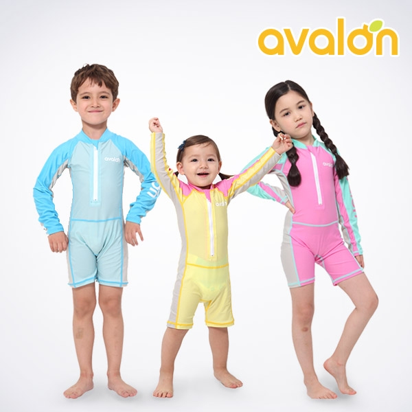 [보리보리] 아발론 아발론 일체형 래쉬가드 / 유아 아동 수영복 바디슈트 구명조끼 보행기튜브 물놀이용품