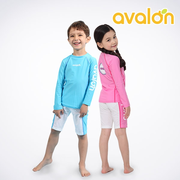 [보리보리] 아발론 아발론 투피스 래쉬가드 / 유아 아동 수영복 바디슈트 구명조끼 보행기튜브 물놀이용품