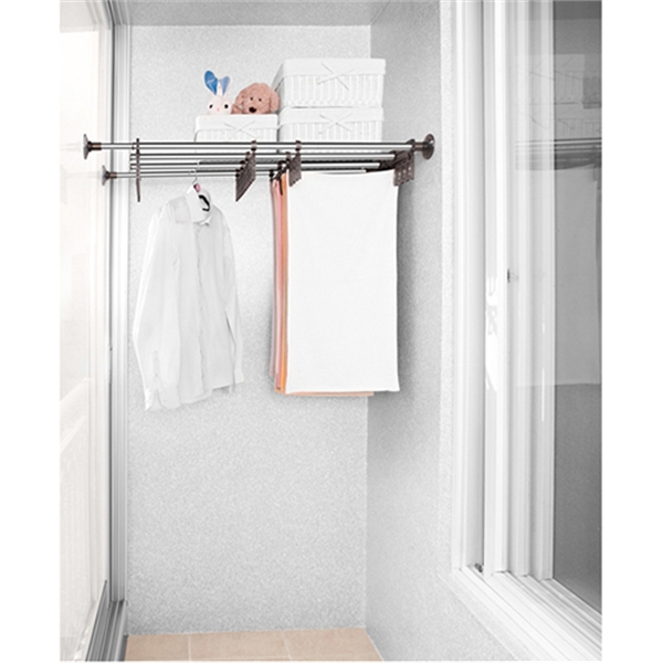 [하프클럽][웰렉스] 웰렉스 벽사이 선반건조대 BSS4100 (사용범위: 120~140cm)