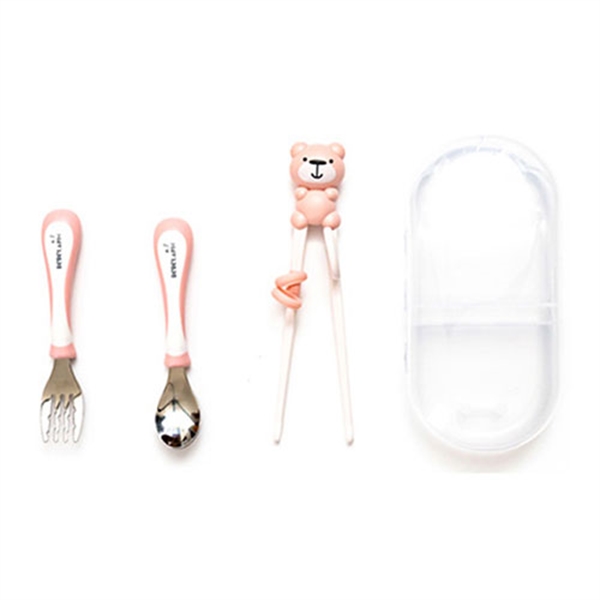 [보리보리] 베베라팡 베베라팡 첫 트레이닝 스푼포크젓가락세트 (케이스 증정)_핑크