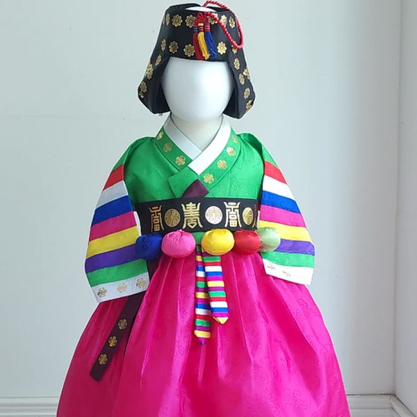 [보리보리] 도담도담 국사 전통색동 초록 여아 유아 아기 돌 한복 백일-10호