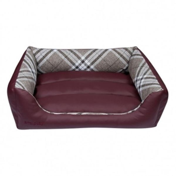 [하프클럽][리디아넬] 버건디컬러 소형견용 사각방석 소형 A981211 대형방석