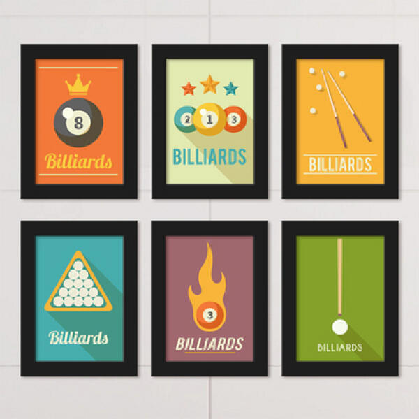 [보리보리] 아트박스 POOM 아트박스/꾸밈 ct513-당구한게임_액자세트