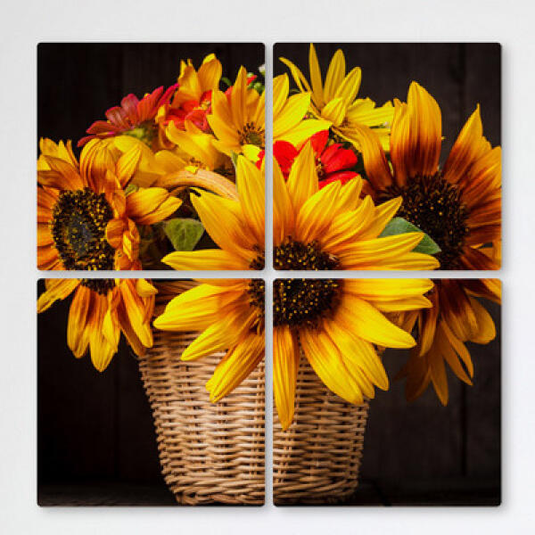 [보리보리] 아트박스 POOM 아트박스/꾸밈 ib986-멀티액자_해바라기꽃바구니