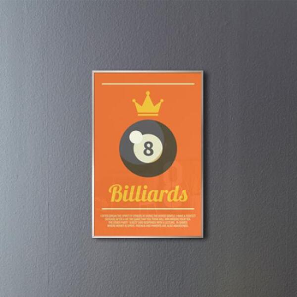 [보리보리] 아트박스 POOM 아트박스/꾸밈 cq391-당구한게임_중형메탈액자