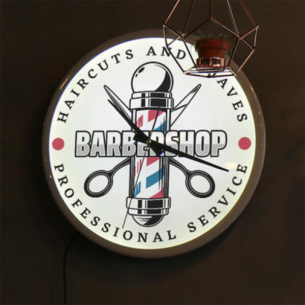 [보리보리] 아트박스 POOM 아트박스/꾸밈 nf388-LED시계액자35R_바버샵일러스트