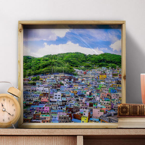 [보리보리] 아트박스 POOM 아트박스/꾸밈 pj275-우드프레임액자_감천문화마을(중형)