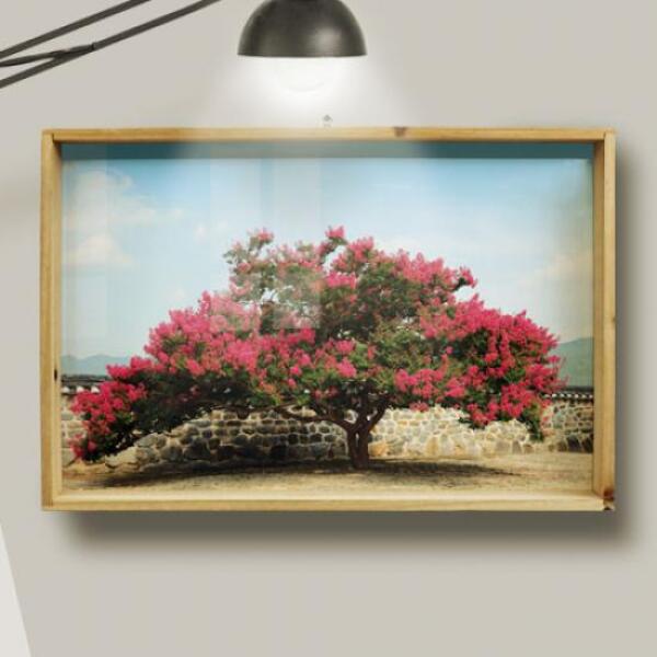[보리보리] 아트박스 POOM 아트박스/꾸밈 da862-우드프레임액자_풍수붉은배롱나무(대형)