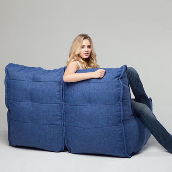 [보리보리] 아트박스 POOM 아트박스/엠비언트라운지 2인용 빈백쇼파 Twin Couch_트윈카우치 Blue Jazz