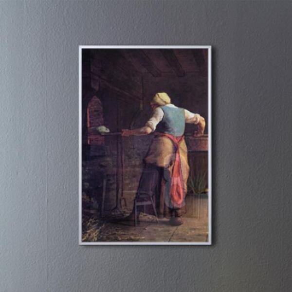 [보리보리] 아트박스 POOM 아트박스/꾸밈 pq034-장프랑수아밀레_빵을굽는여인_중형메탈액자