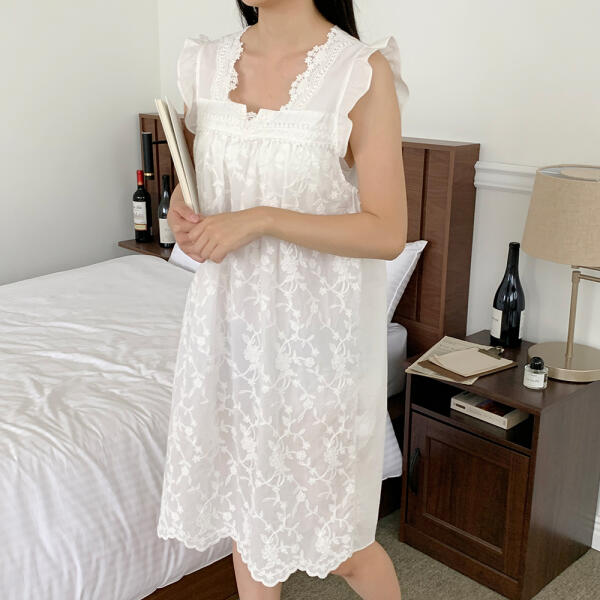 [보리보리] 아트박스 POOM 아트박스/앤코튼 럭스플라워 입체자수 나시 원피스 홈웨어 실내복