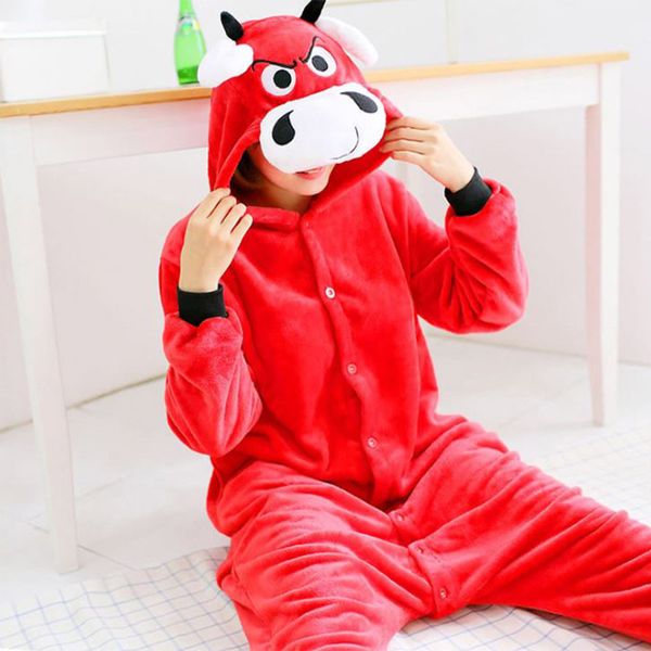 [하프클럽][퍼스트클로] 성난황소 동물잠옷 코스프레 커플 극세사 파자마_AP70