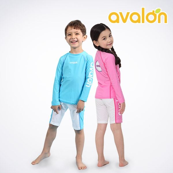 [보리보리] 아발론 아발론 투피스 래쉬가드 / 유아 아동 수영복 바디슈트 구명조끼 보행기튜브 물놀이용품