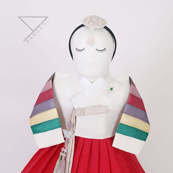 [보리보리] 한설한복 한설한복1771.S  전통색동 빨강치마 여아한복