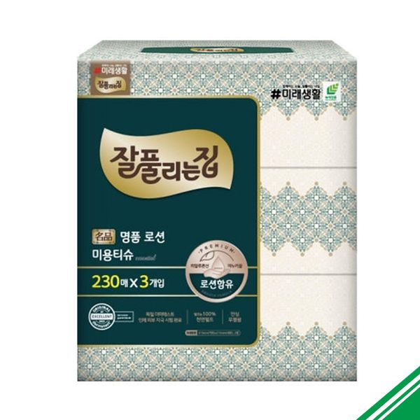 [보리보리] 베스트쇼핑 잘풀리는집 명품 로션티슈 보습각티슈 230매 3입 x4개