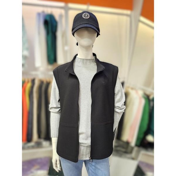 [하프클럽][팜스프링스 골프] 팜스프링스 세이브존01 여성 하이넥 심플 집업 베스트 SJVL254660