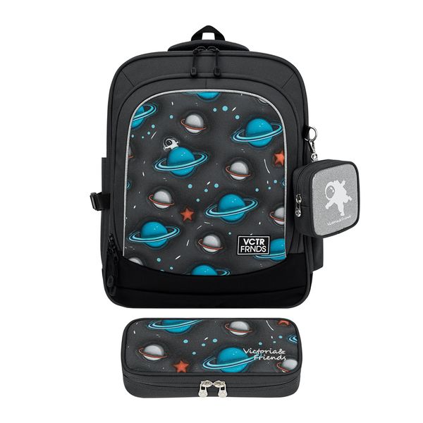 빅토리아앤프렌즈 초등학생 경량 책가방 실속세트 얼쓰 글리터 스퀘어 스페이스 GSQSPCPS / V24B01-SPCE-PCSET
