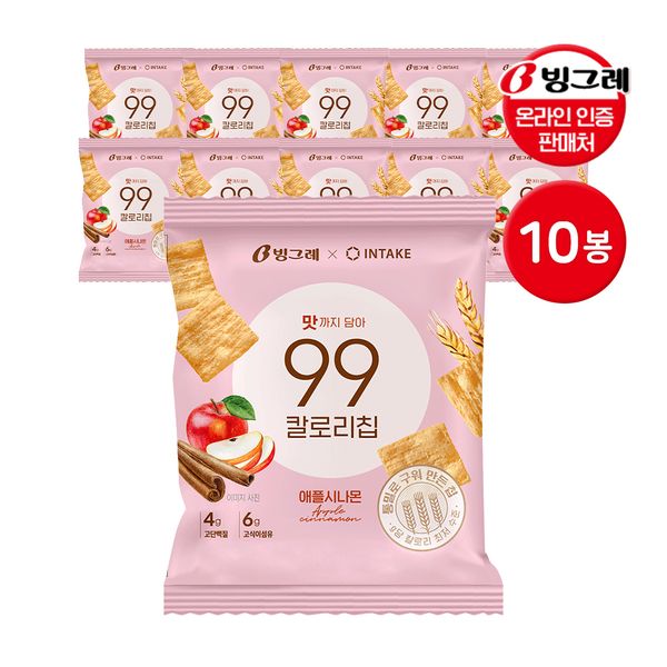 [보리보리] 빙그레 빙그레 99칼로리칩 애플시나몬 30g 10봉 / 저칼로리과자 다이어트과자