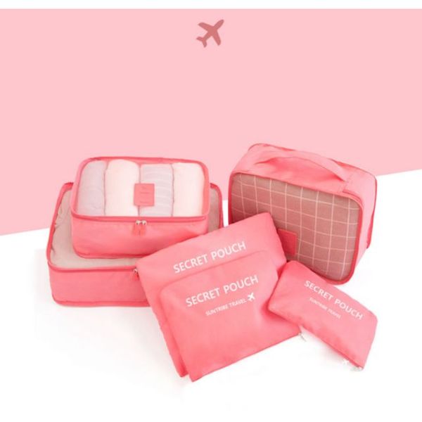 [하프클럽][에이치플러스몰] 트래블 여행용 캐리어 이너백 정리 파우치 짐싸기 6종