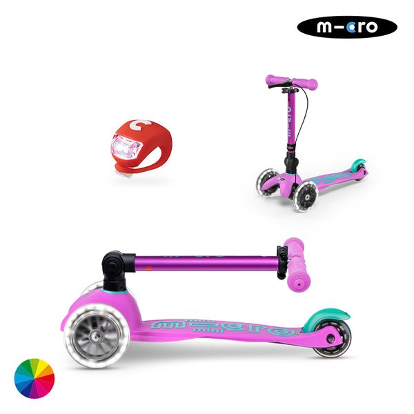 [보리보리] 마이크로킥보드 미니 폴더블 디럭스 LED + 라이트 증정